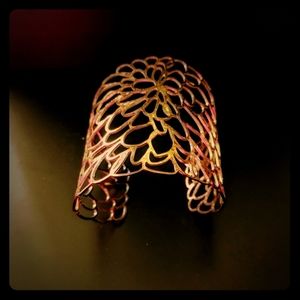 Wide Flower Cuff Bracelet